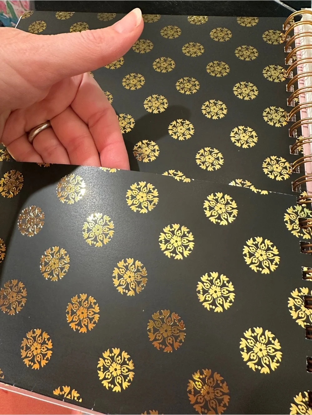 Anna Griffin Spiral Notebook - Black and Pink Decorative Cover